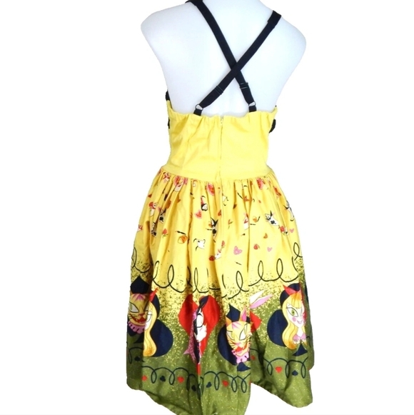 Pinup Couture Black and Yellow Halter Dress - Picture 4 of 4